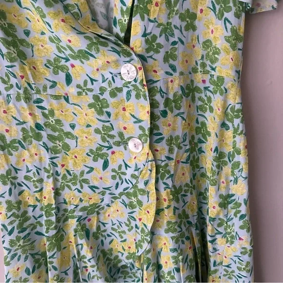Zara Floral Button Collar Dress Skort Mini Spring Summer Small NWT - Picture 8 of 13